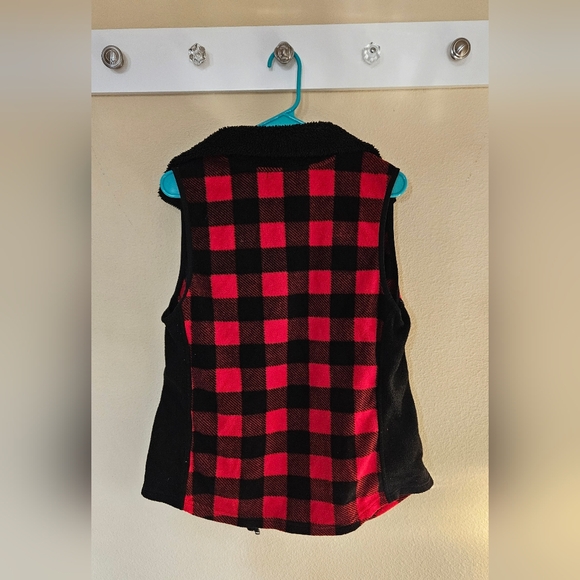 Chaps womens fleece vest size M Red Buffalo Check - Picture 3 of 9